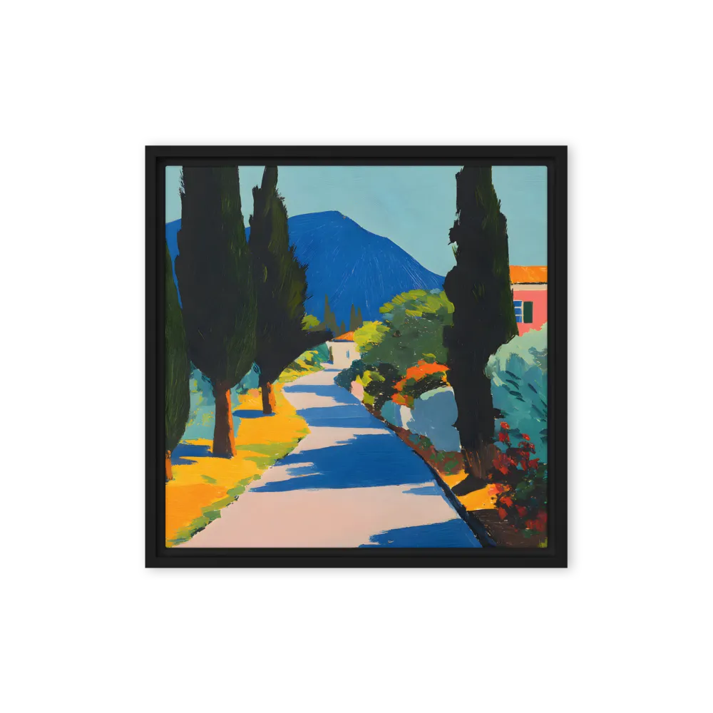 Winding Road through Cypress Grove 
 Canvas with Black Frame