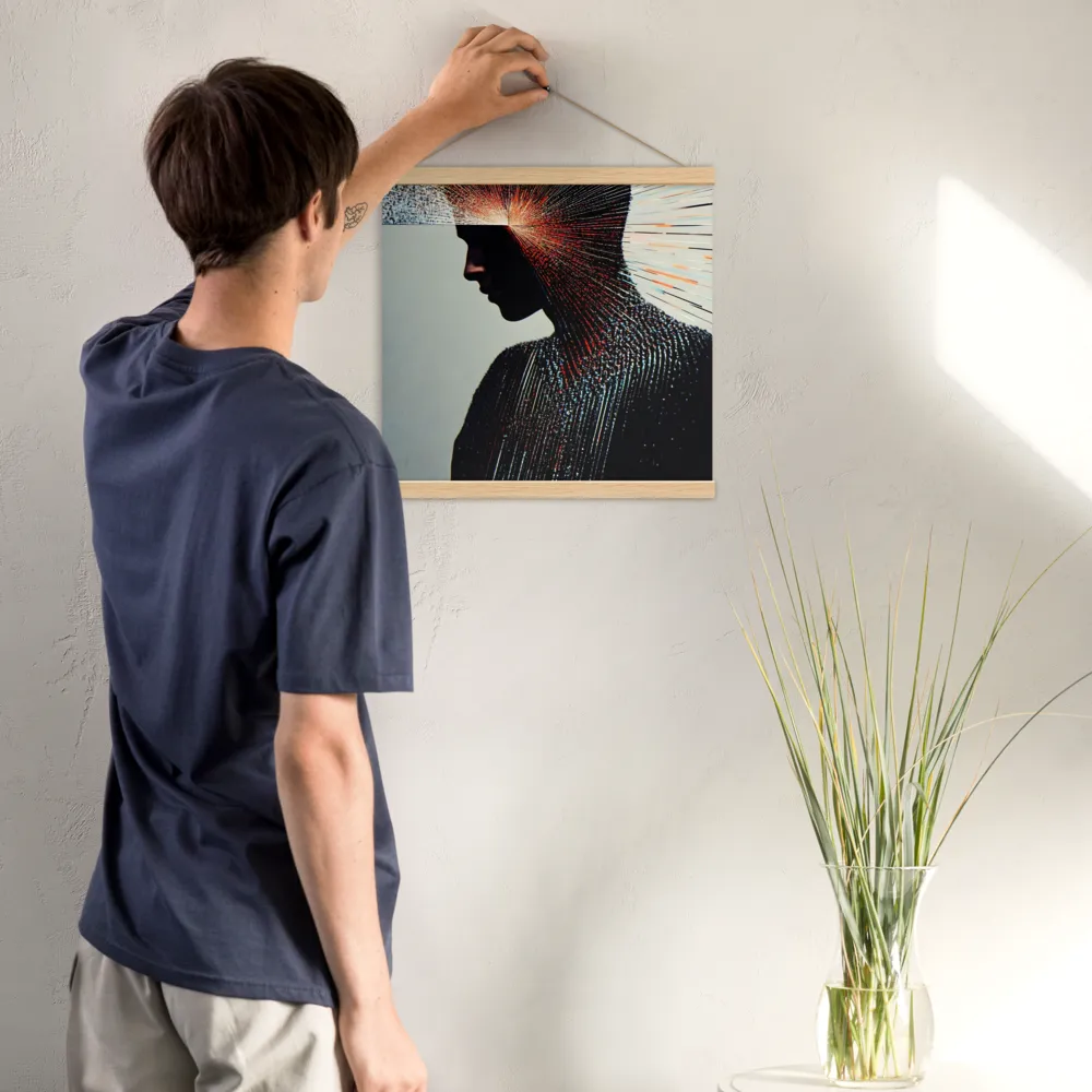 Radiant Reflection: An Abstract Journey of Thought | Poster With Oak Wood Hanger | 16″×16″