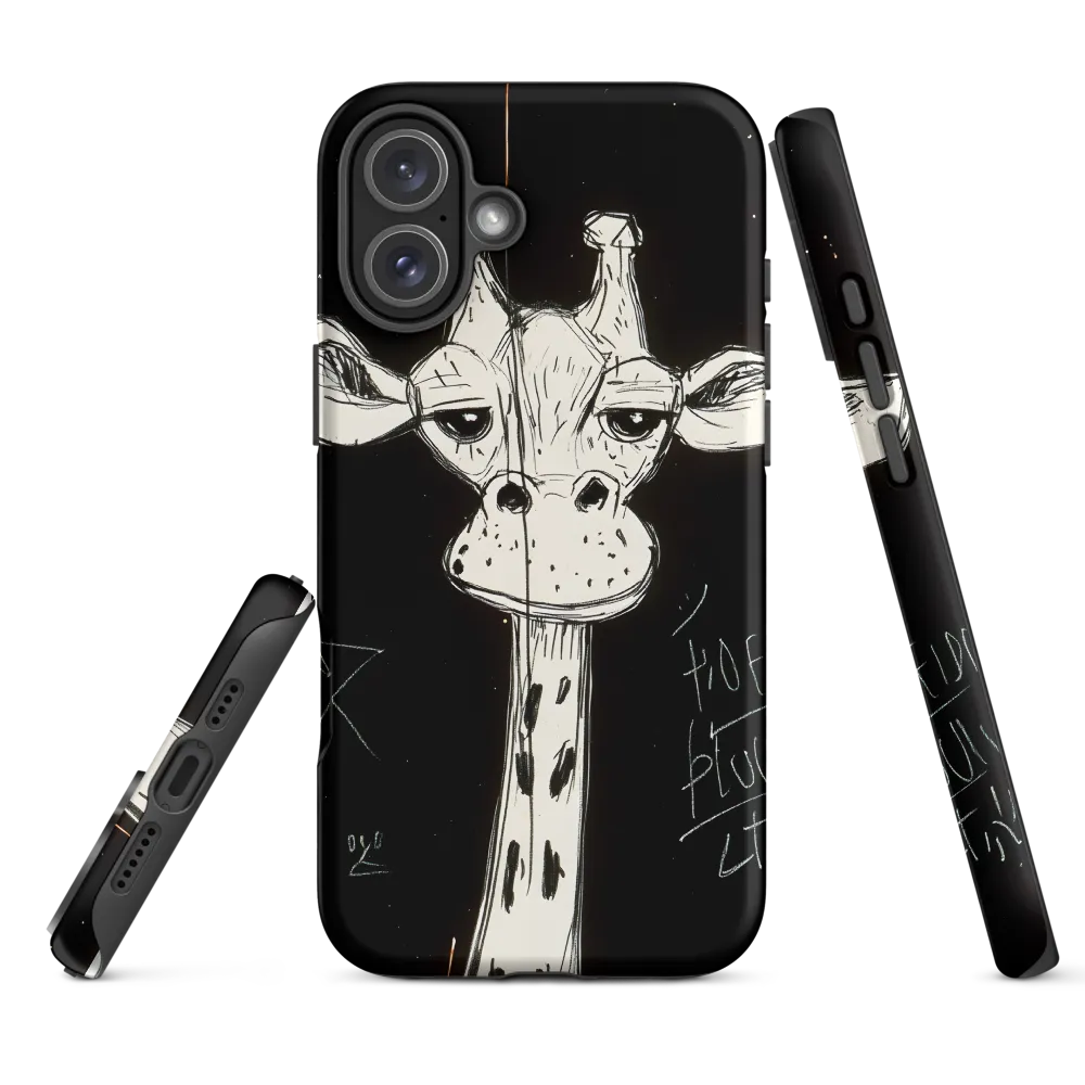 Whimsical Giraffe in Ink