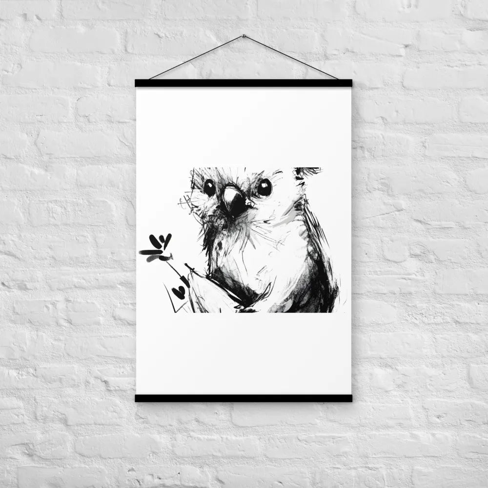 Whimsical Koala in Ink | Poster With Black Wood Hanger | 24″×36″