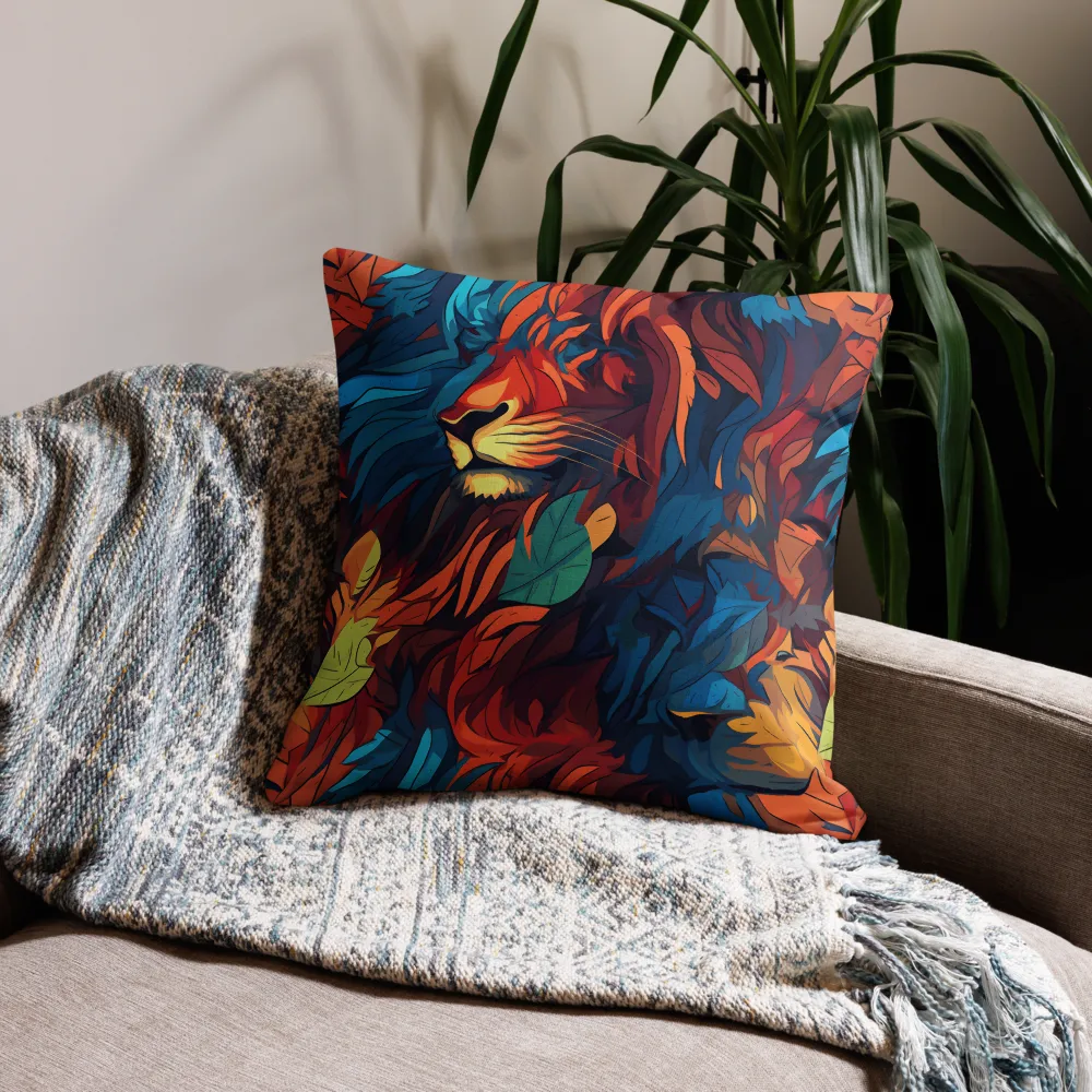 Harmony of Strength: The Lion and Nature | Pillow & Pillow Case | Multiple Sizes