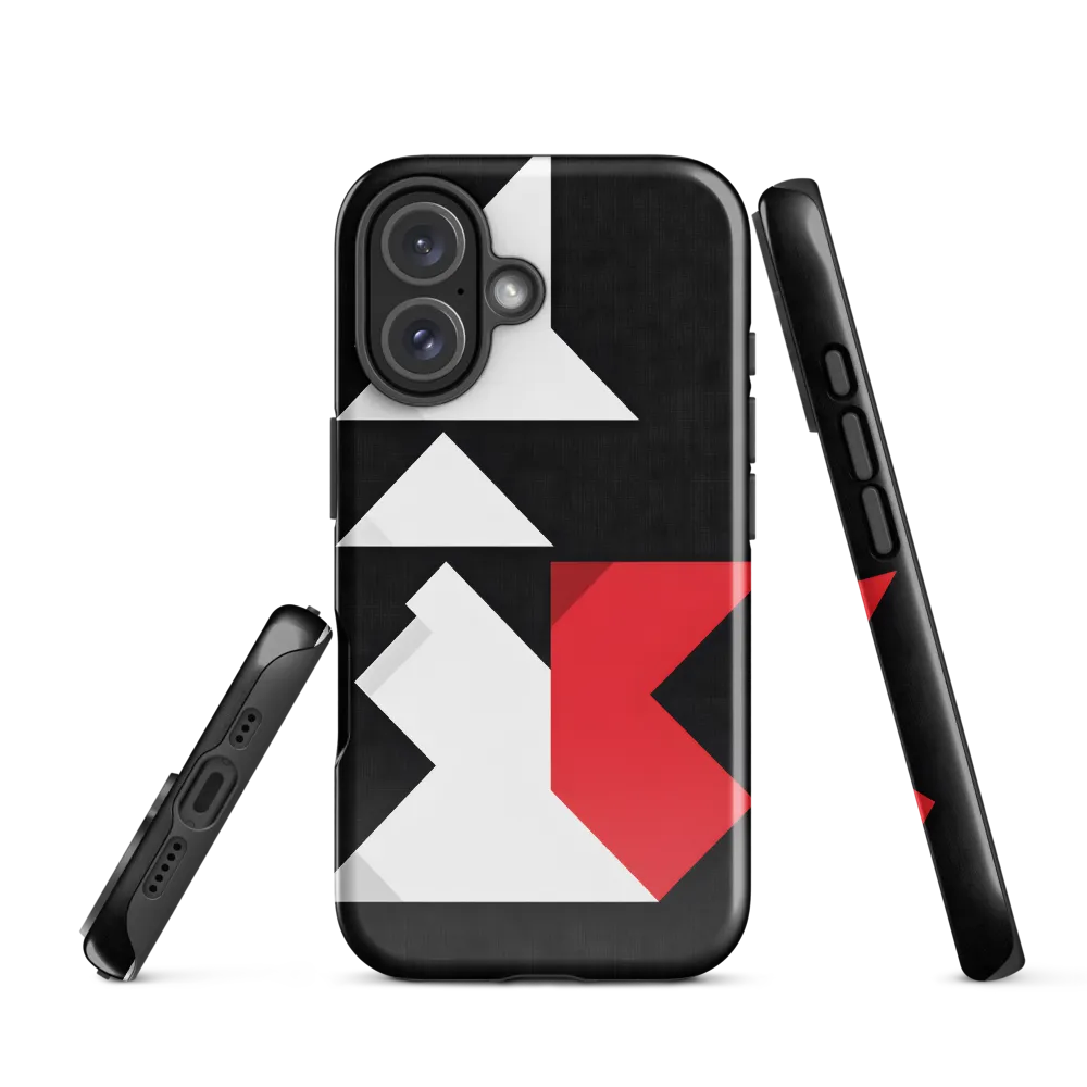 Geometric Symphony in Contrast | Phone Case |  16 | Tough Case | Glossy