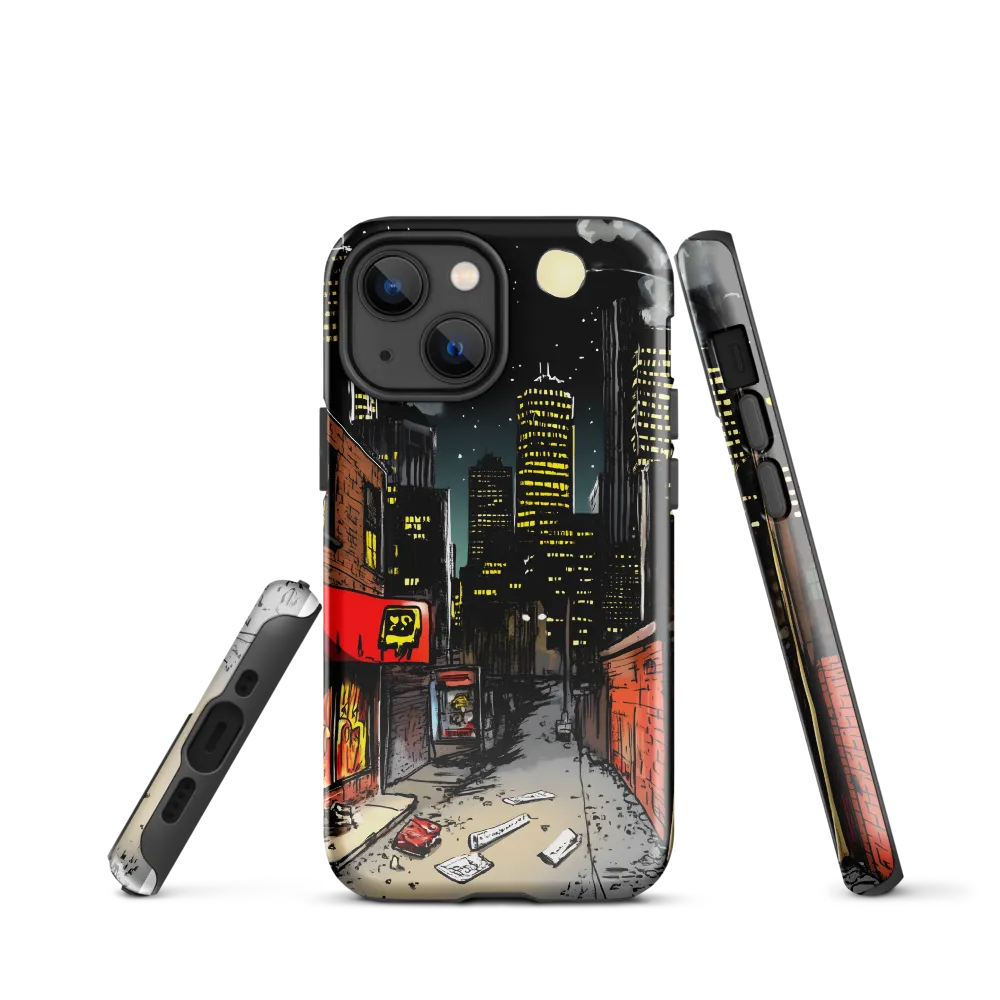 Nocturnal Cityscape: The Hidden Alley | Phone Case |  13 mini | Tough Case | Glossy