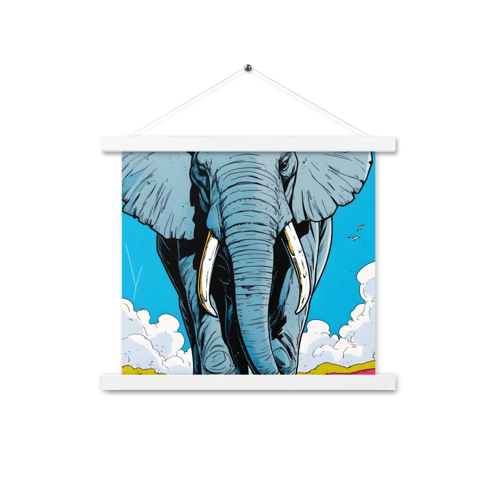 Majestic Presence: The Elephant | Poster With White Wood Hanger | 14″×14″