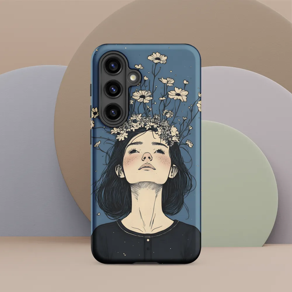 Floral Serenity: A Portrait of Tranquility | Phone Case |  S24 | Tough Case | Matte