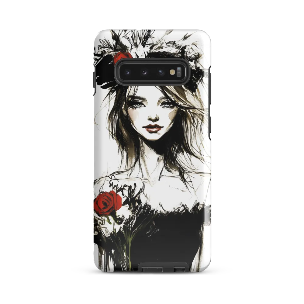 Elegance in Black and Red | Phone Case |  S10 Plus | Tough Case | Glossy