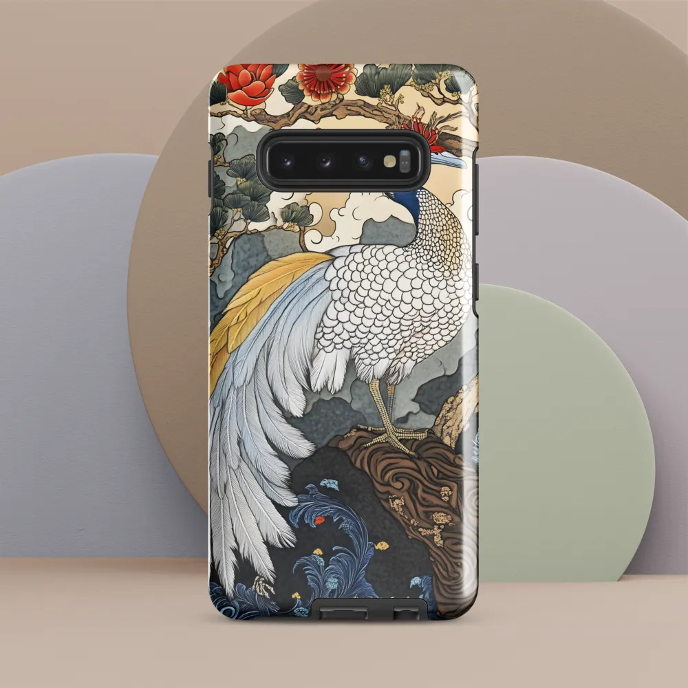 Majestic Serenity: The Ethereal Peacock | Phone Case |  S10 Plus | Tough Case | Glossy