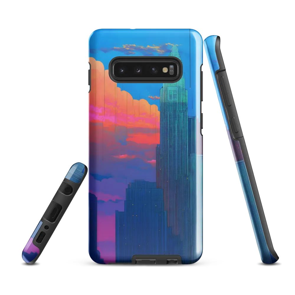 Twilight Reflections: A Digital Cityscape | Phone Case |  S10 Plus | Tough Case | Glossy