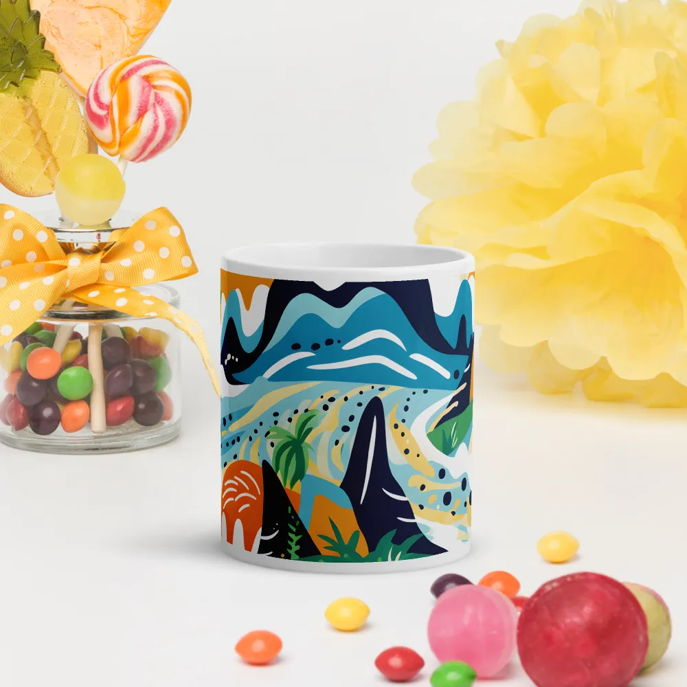 Abstract Tropical Landscape | Mugs | Multiple Sizes & Colors