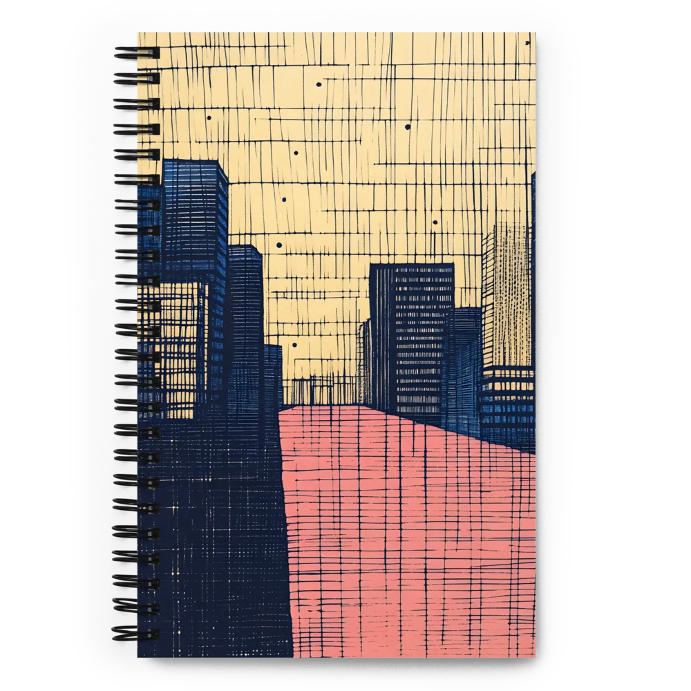 Urban Echoes: A Minimalist Cityscape | Spiral Notebook