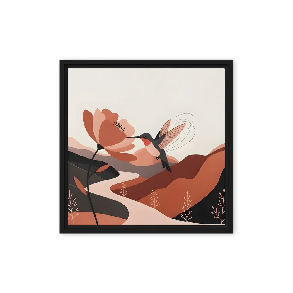 Hummingbird & Blossom 
 Canvas with Black Frame