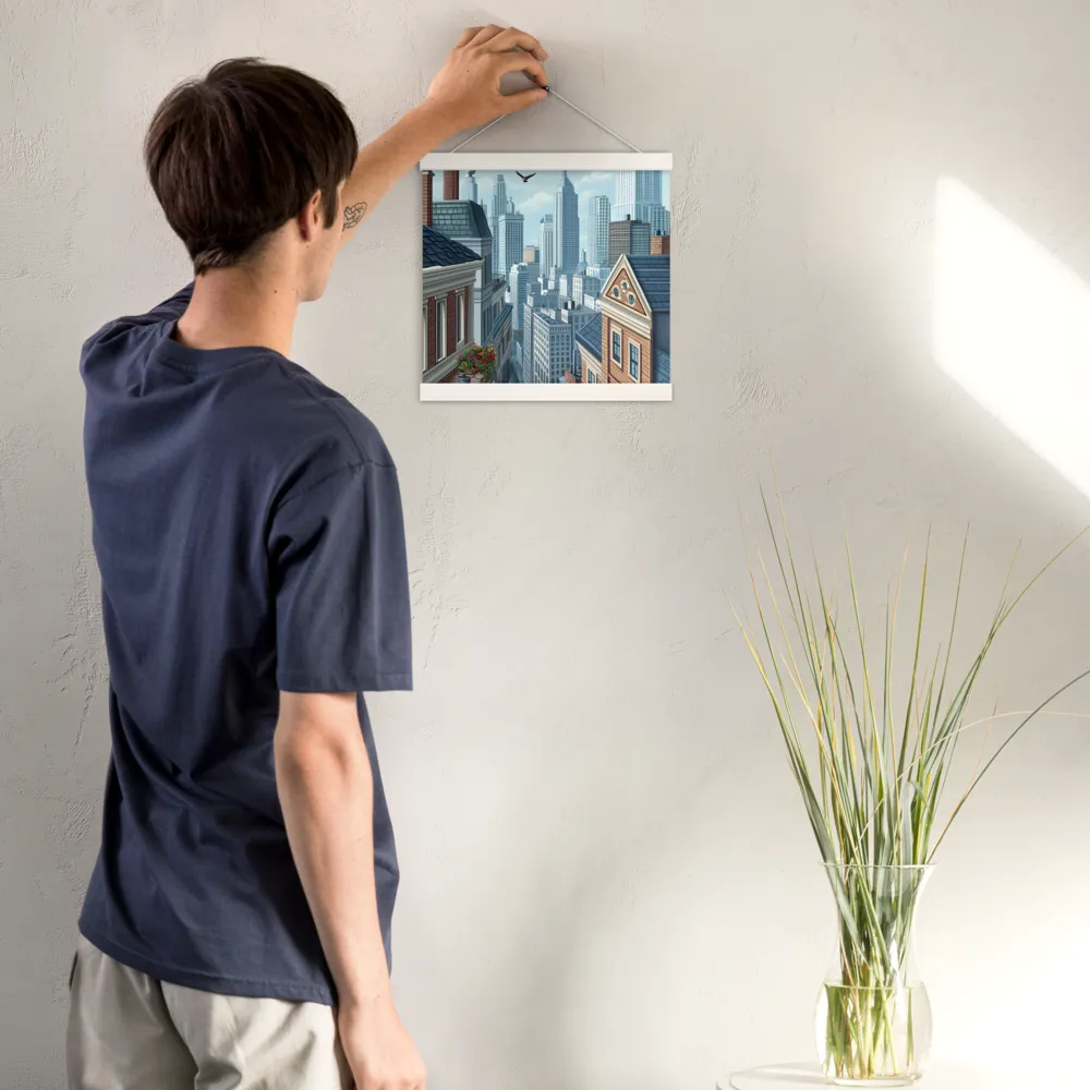 Urban Symphony | Poster With White Wood Hanger | 12″×12″