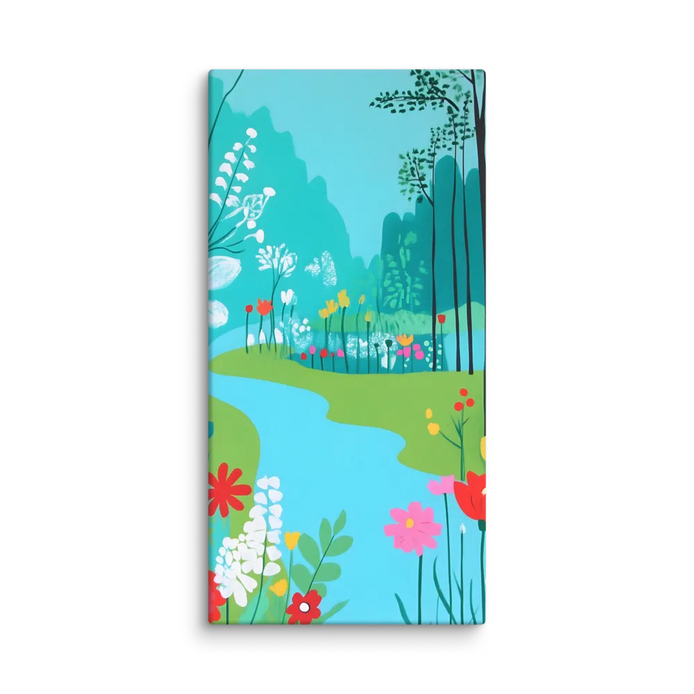 Whispers of Spring: A Colorful Retreat | Canvas | 24″×48″