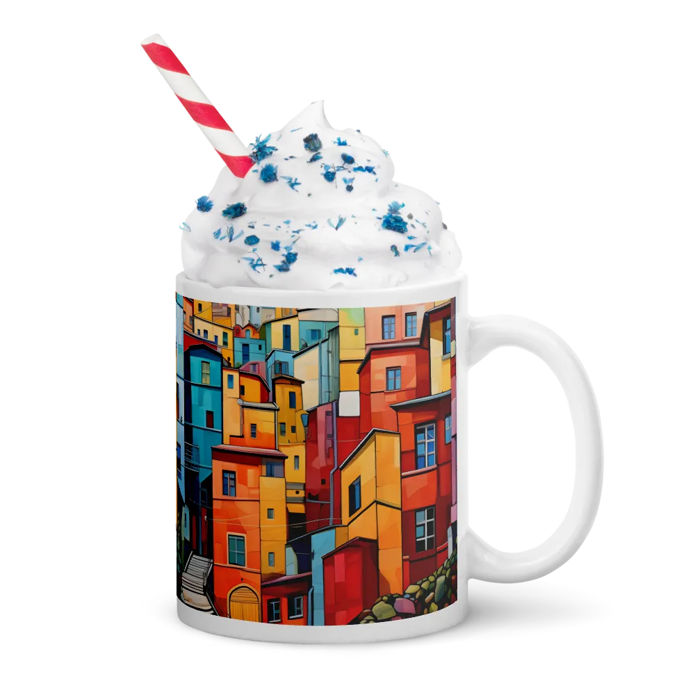 Vibrant Village: A Cubist Journey | Mugs | Multiple Sizes & Colors