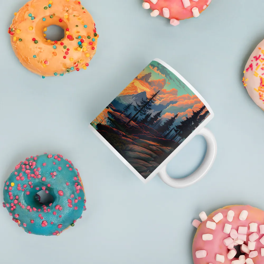 Tranquil Sunset Over the Majestic Mountains | Mugs | Multiple Sizes & Colors