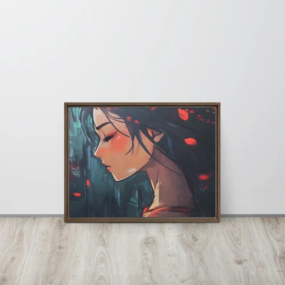 Whispers of Melancholy | Canvas with Brown Frame | 18″×24″