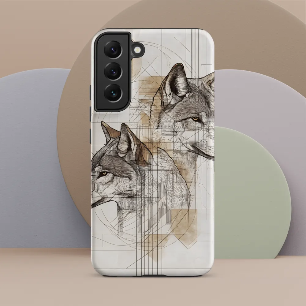 Geometric Harmony: The Essence of Wolves | Phone Case |  S22 Plus | Tough Case | Matte