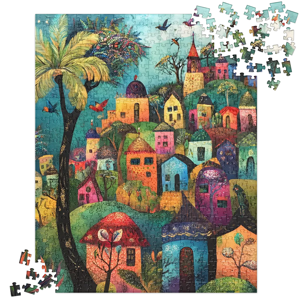 Whimsical Village Harmony | Jigsaw Puzzle | 520 pieces