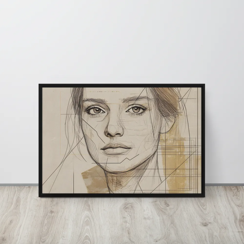 Geometric Elegance: A Modern Portrait | Canvas with Black Frame | 20″×30″
