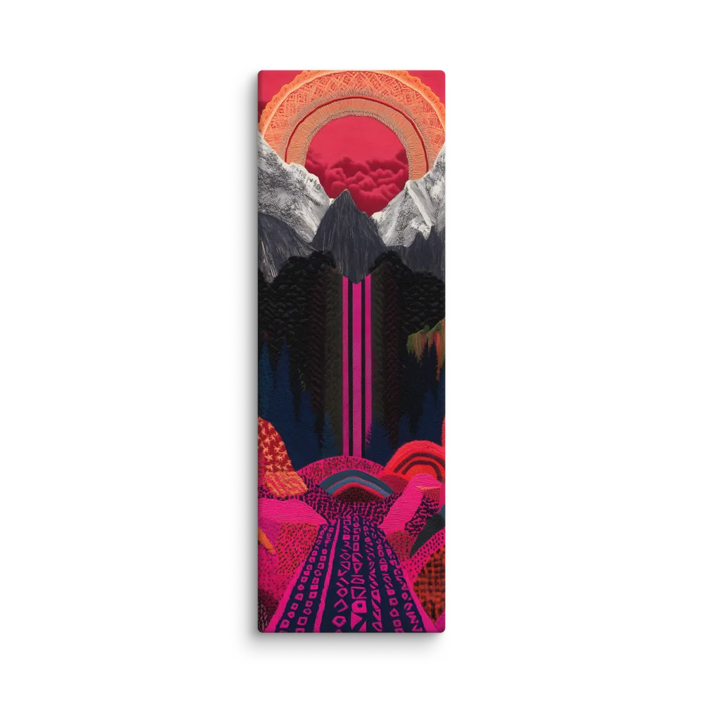 Ethereal Cascade: A Surreal Landscape | Canvas | 12″×36″