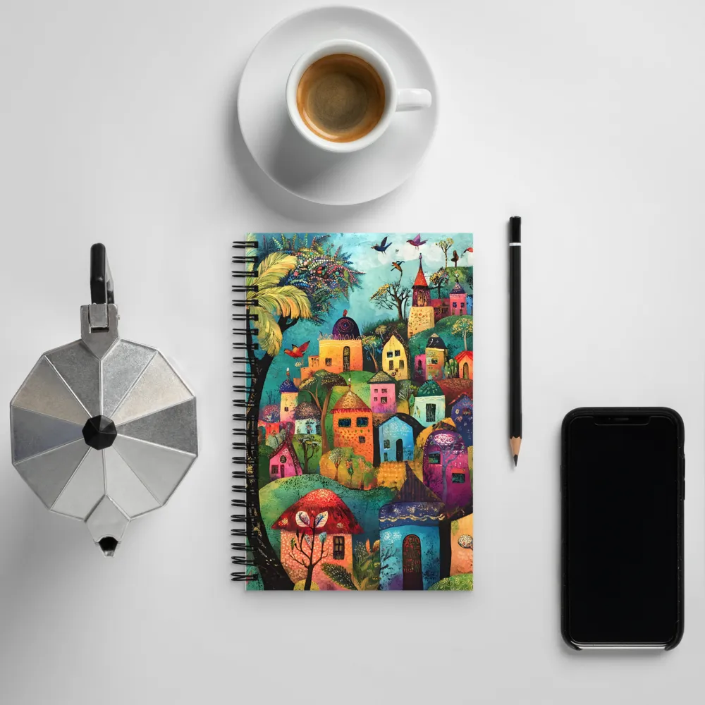 Whimsical Village Harmony | Spiral Notebook