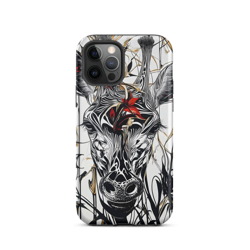 Floral Elegance: The Giraffe's Portrait