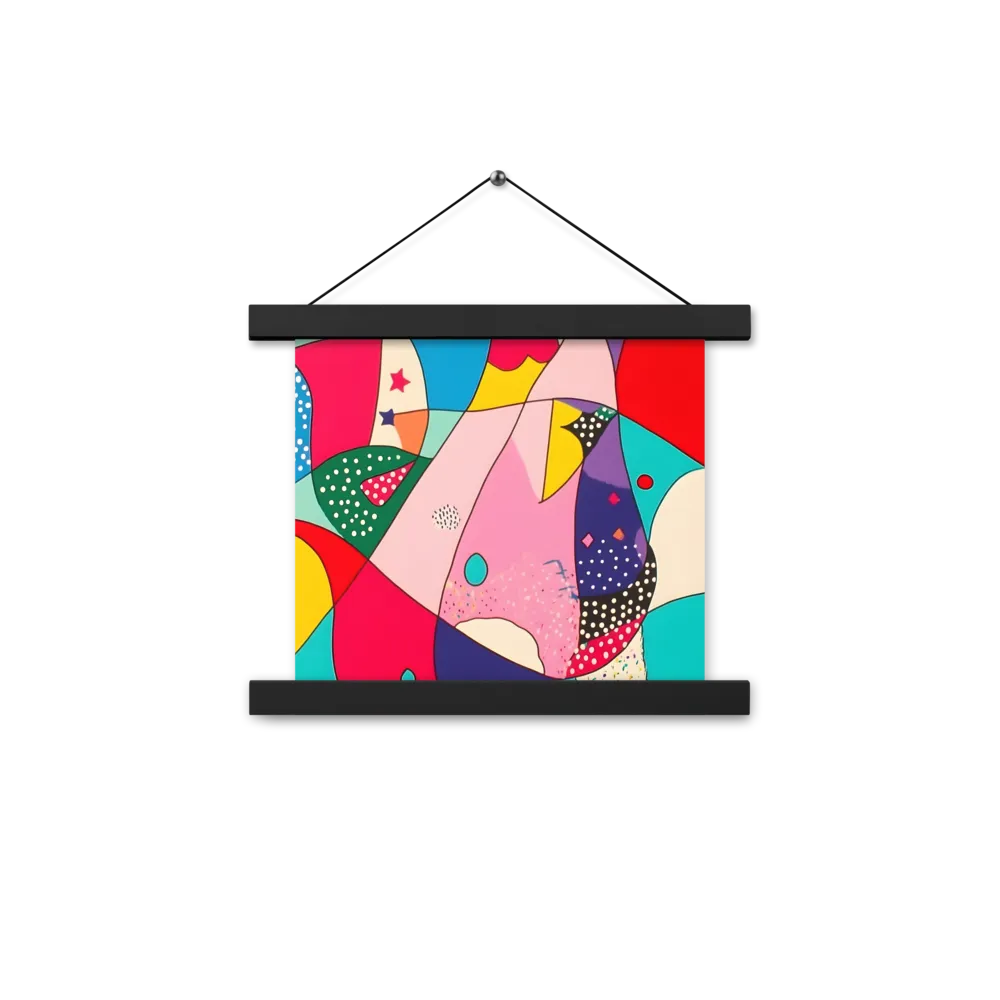 Playful Geometry in Color | Poster With Black Wood Hanger | 10″×10″