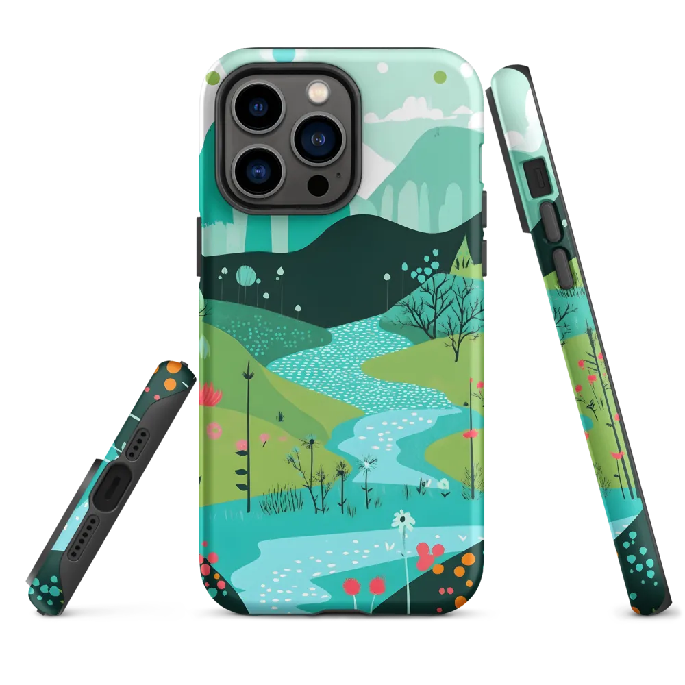 Whimsical River in a Lush Landscape
