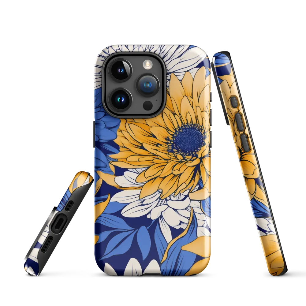 Floral Harmony in Blue and Yellow