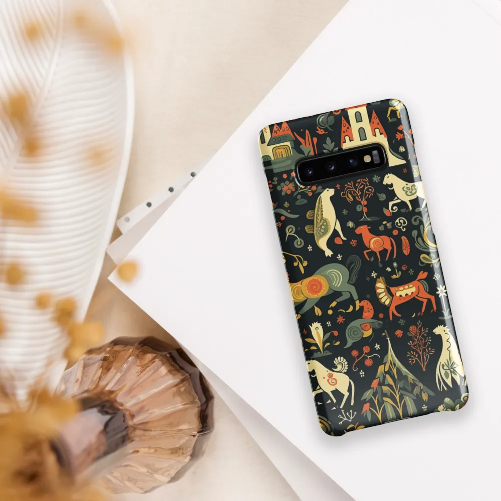 Whimsical Forest: A Folk Art Journey | Phone Case |  S10 Plus | Snap Case | Glossy