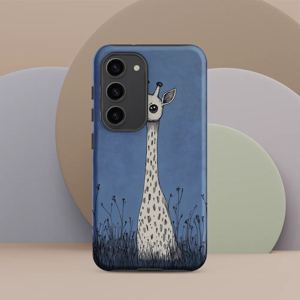 Whimsical Giraffe in Blue