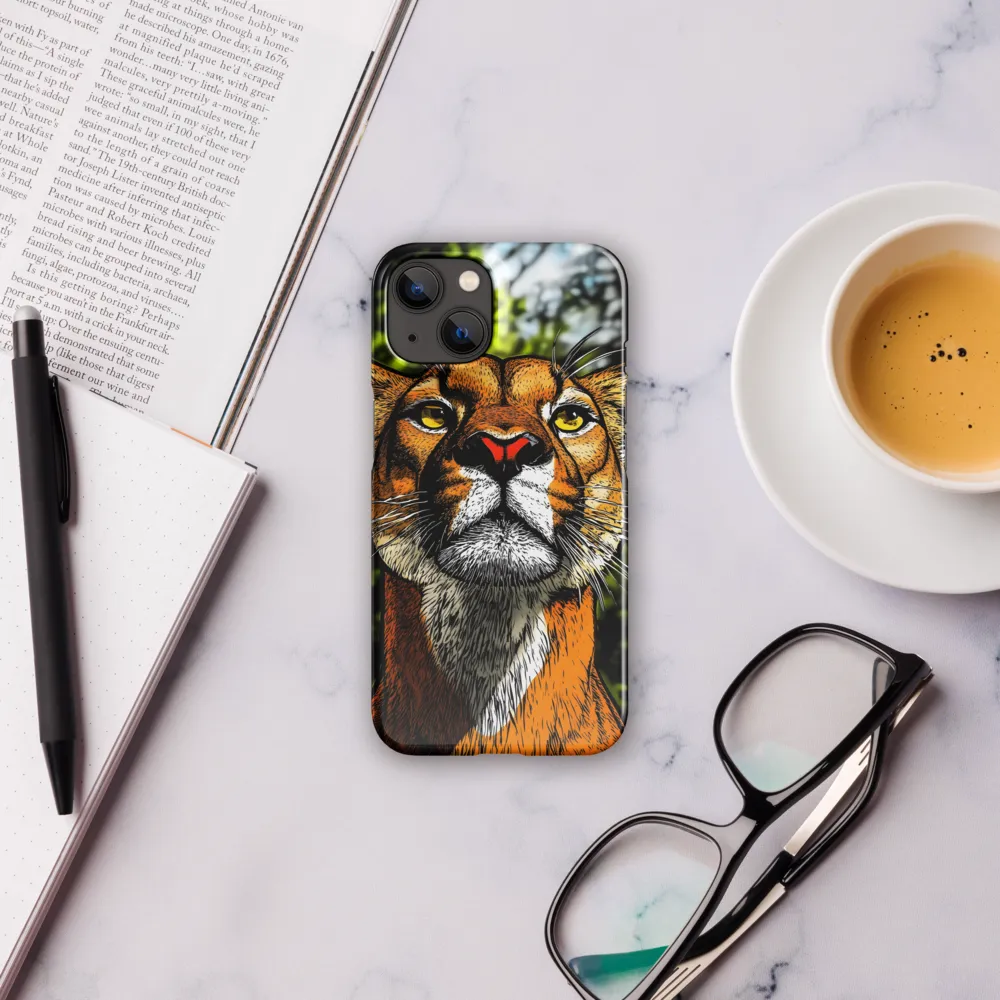 Regal Gaze: The Lioness in Focus | Phone Case |  14 | Snap Case | Glossy
