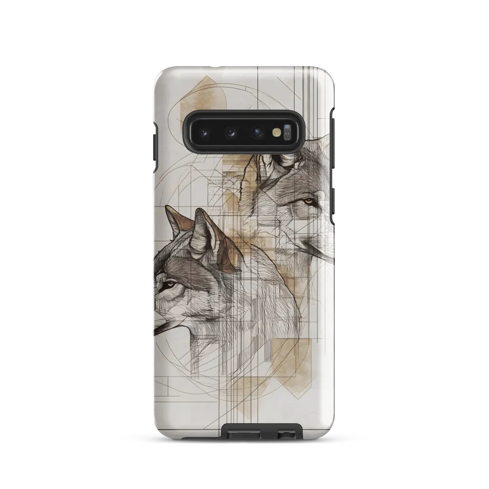 Geometric Harmony: The Essence of Wolves | Phone Case |  S10 | Tough Case | Glossy
