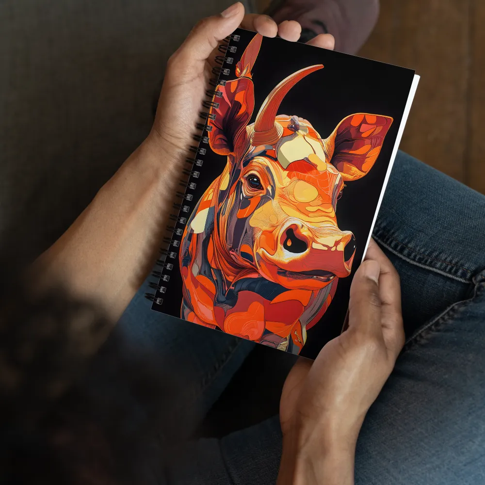 Modern Serenade: The Vibrant Cow | Spiral Notebook