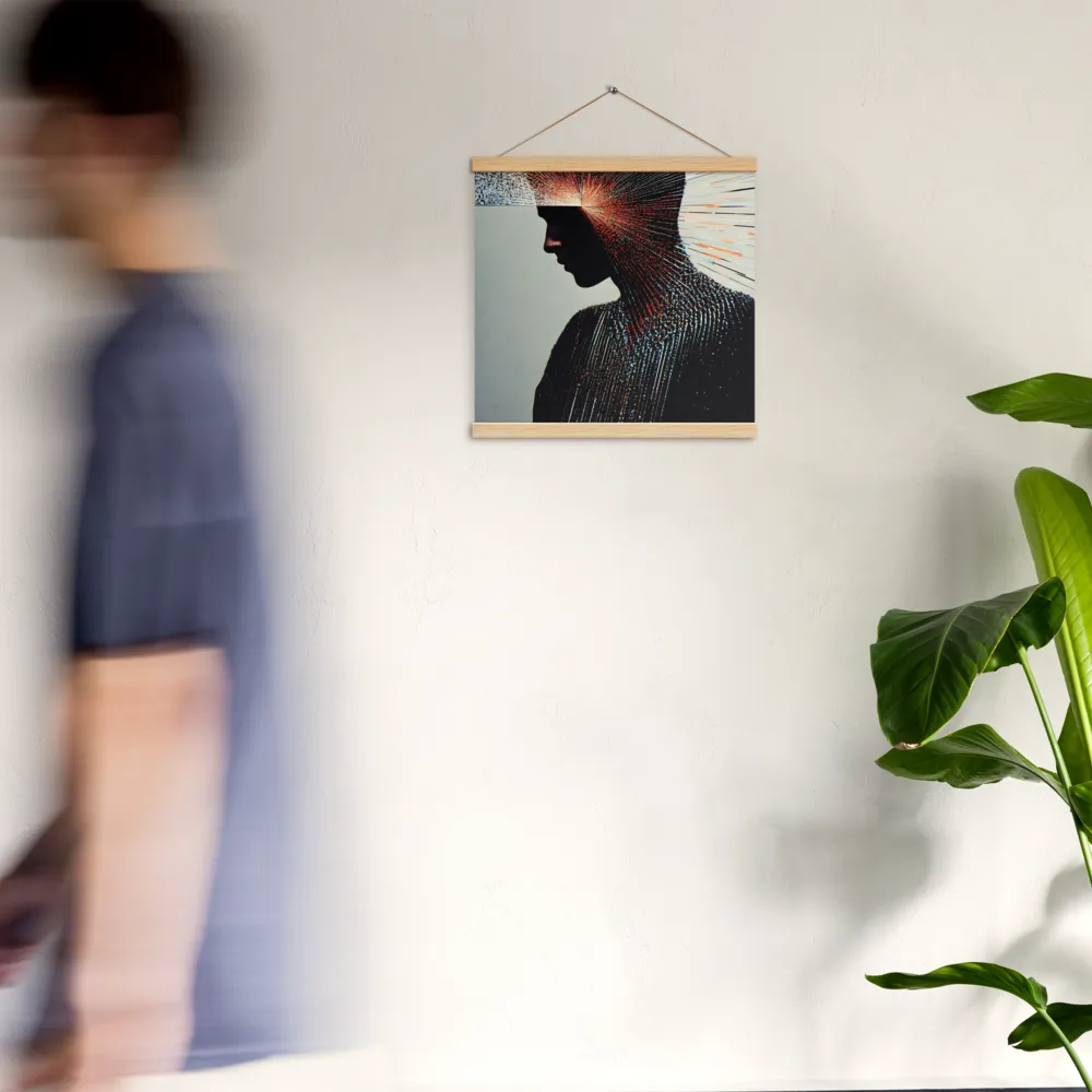 Radiant Reflection: An Abstract Journey of Thought | Poster With Oak Wood Hanger | 16″×16″