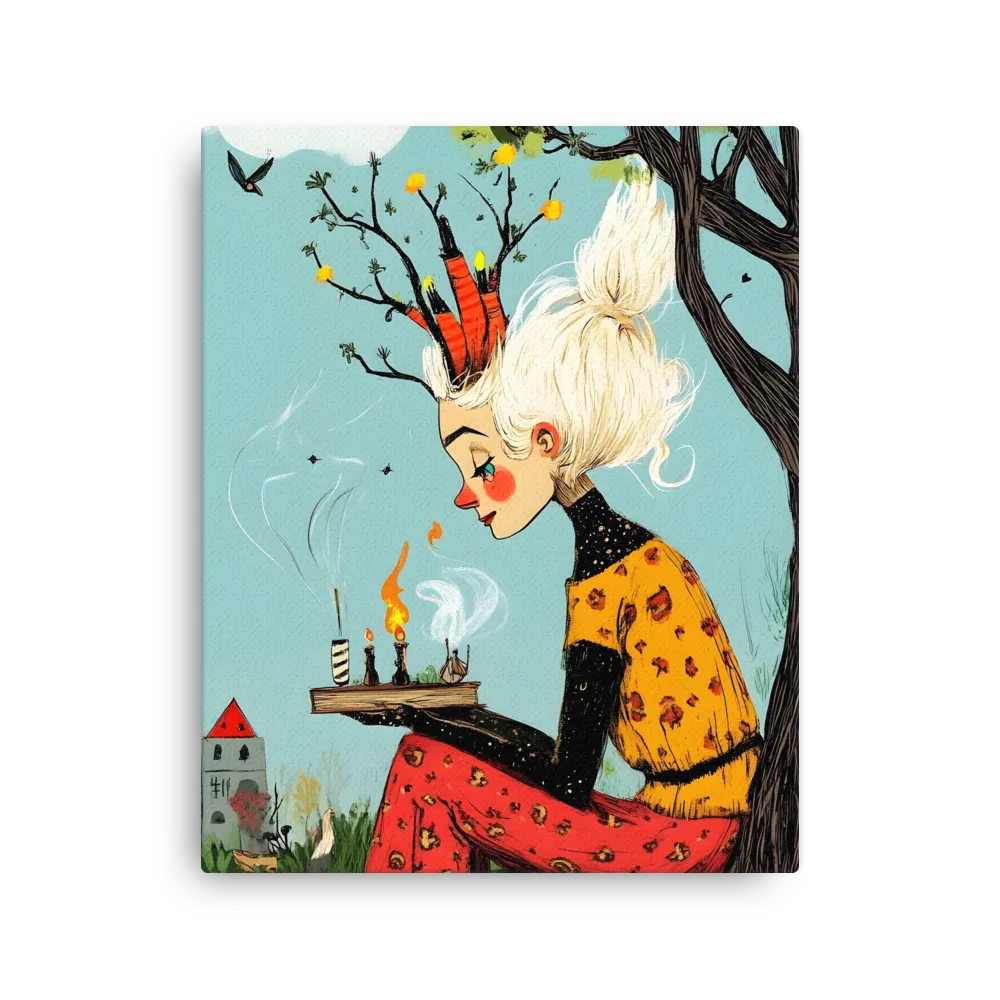 Whimsical Nature Girl | Thin Canvas | 16″×20″