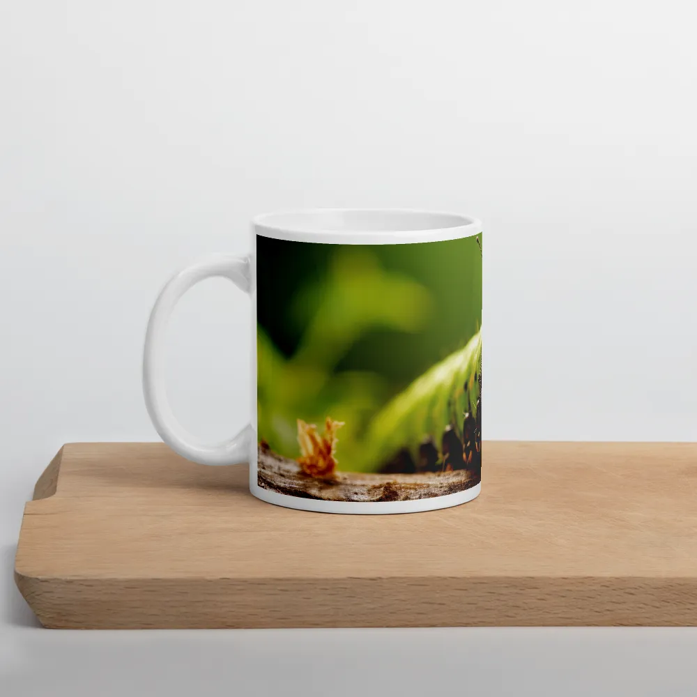 A Caterpillar's Luminous Journey | Mug with White inside | 11 oz