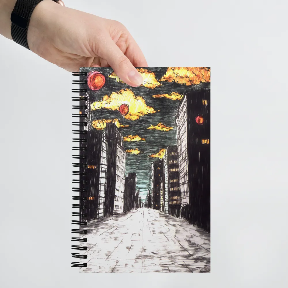 Eclipsed Cityscape | Spiral Notebook