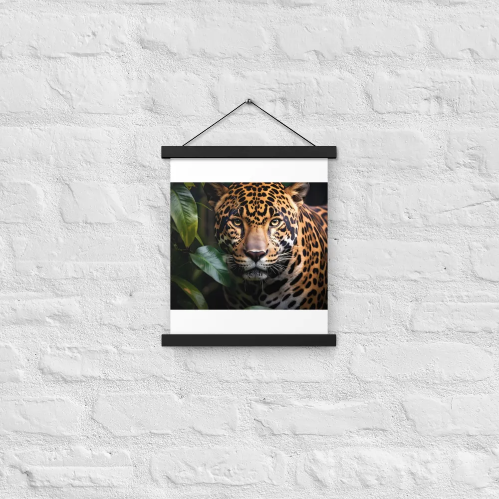 The Intensity of Nature: A Jaguar’s Gaze | Poster With Black Wood Hanger | 11″×14″