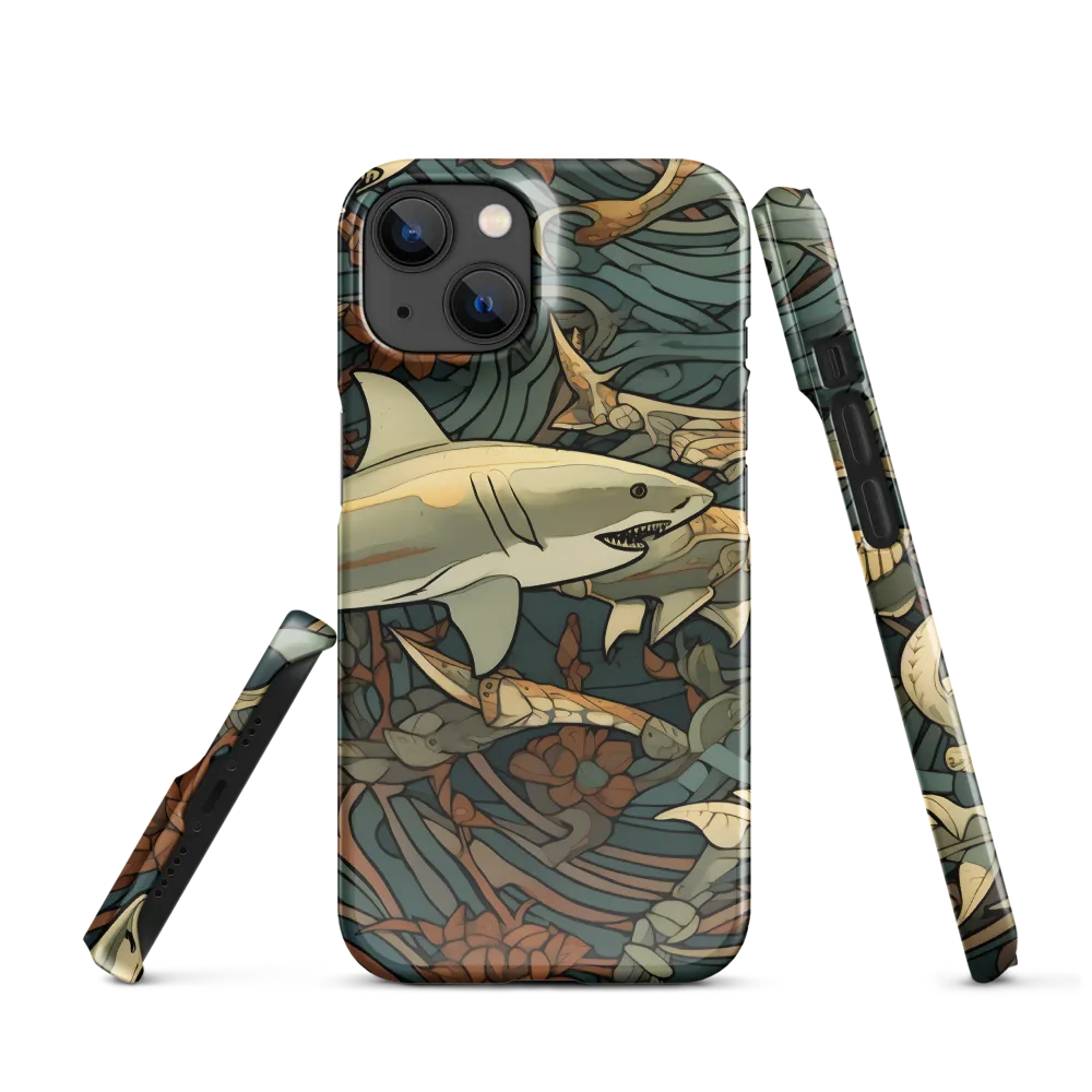 Dynamic Harmony of Sharks and Flora | Phone Case |  14 | Snap Case | Glossy