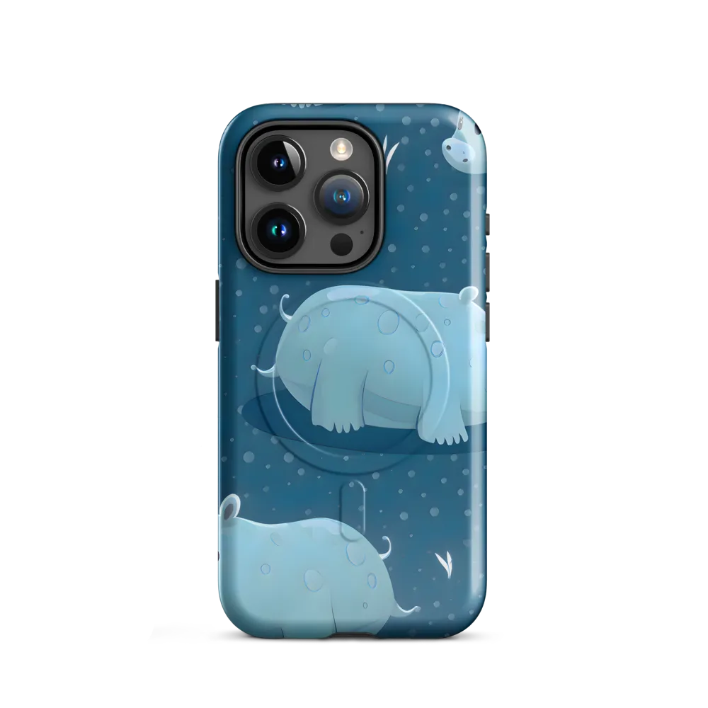 Whimsical Hippo Play | Phone Case |  15 Pro | MagSafe® Tough Case | Glossy