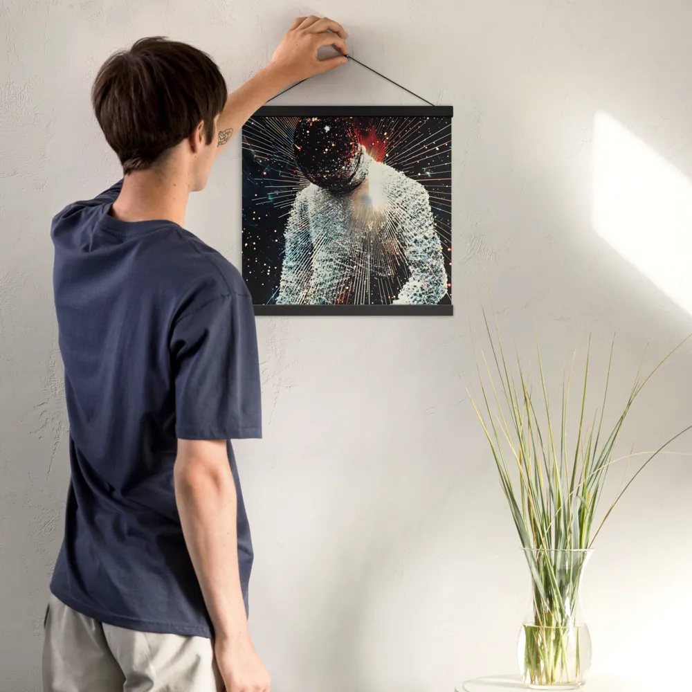 Ethereal Astronaut: A Journey Through the Cosmos | Poster With Black Wood Hanger | 16″×16″