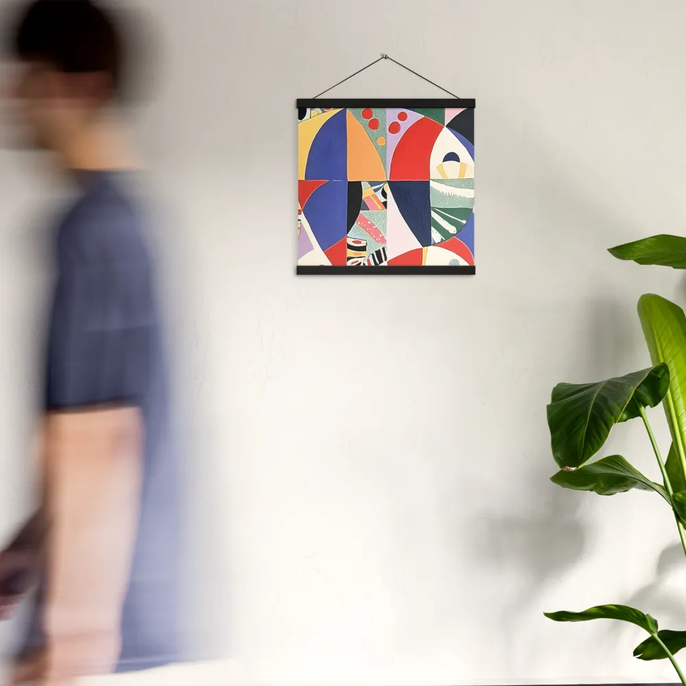 Dynamic Mosaic Symmetry | Poster With Black Wood Hanger | 16″×16″