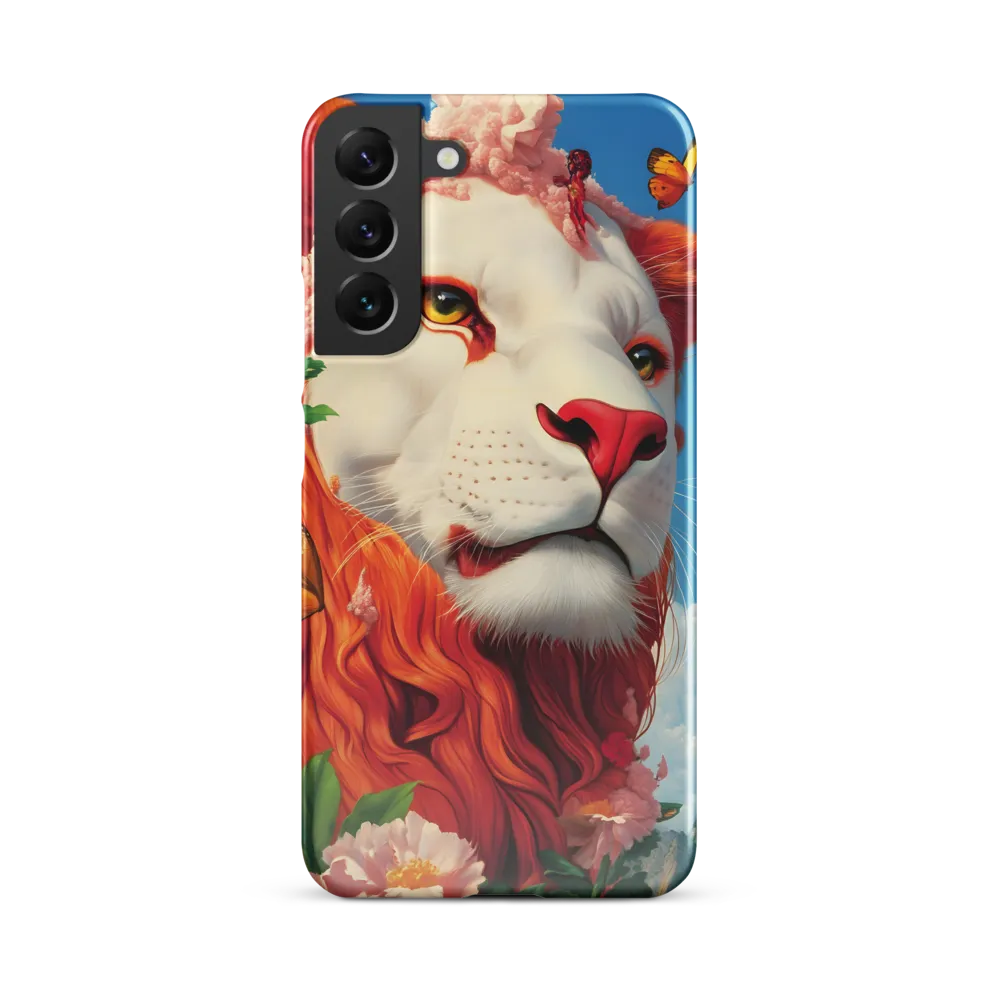 Majestic Lion Amidst Floral Splendor