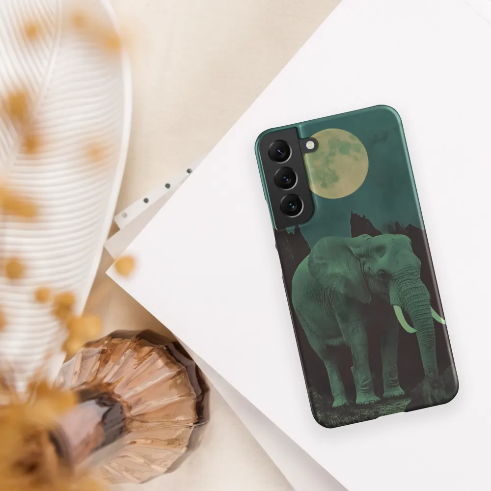 Ethereal Presence: Elephant Under a Full Moon