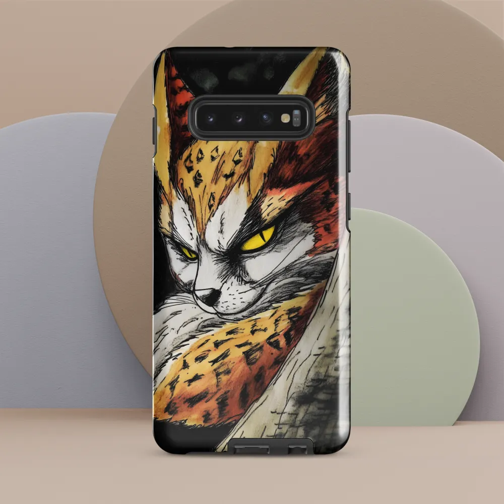 Fierce Gaze of the Wild Cat | Phone Case |  S10 Plus | Tough Case | Glossy