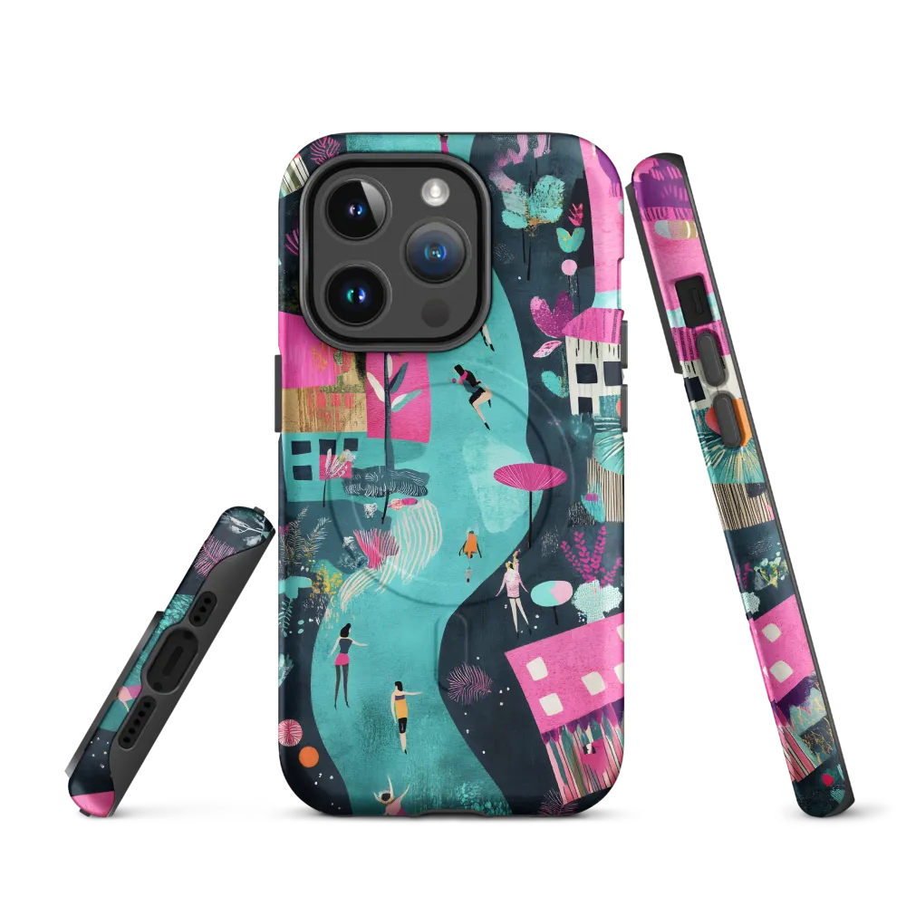 Whimsical Journey Through a Vibrant Landscape | Phone Case |  14 Pro | MagSafe® Tough Case | Matte