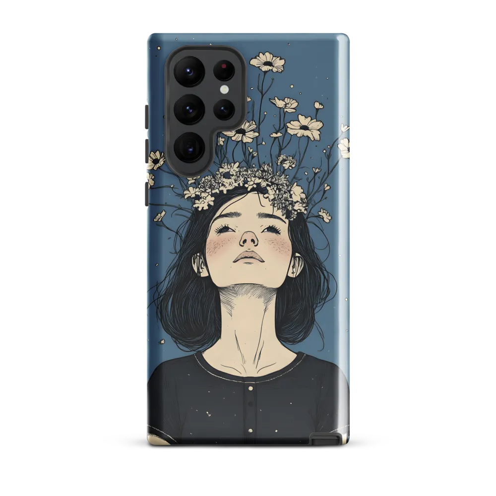 Floral Serenity: A Portrait of Tranquility | Phone Case |  S22 Ultra | Tough Case | Glossy
