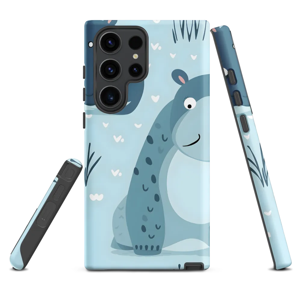 Whimsical Hippo Delight | Phone Case |  S23 Ultra | Tough Case | Matte