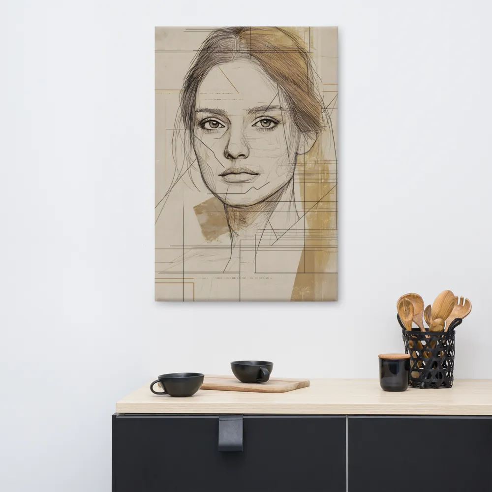 Geometric Elegance: A Modern Portrait | Canvas | 24″×36″